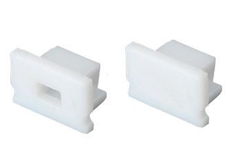 Φωτογραφία από Set 2pcs plastic caps with & without hole for P127 profile