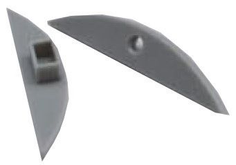 Φωτογραφία από Set 2pcs plastic caps with & without hole for P21 profile